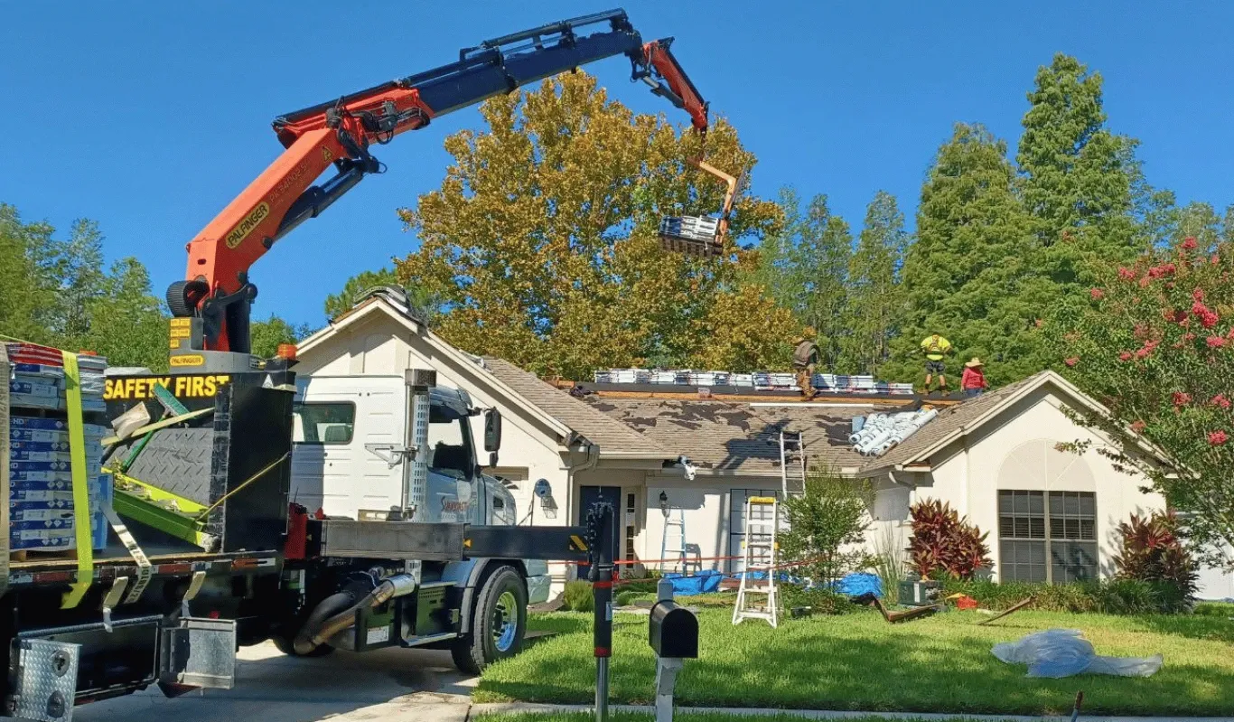 Full roof tear-off and install by Charlie’s Roofing in Tampa, FL